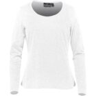 White long-sleeve T-shirt on a plain background.