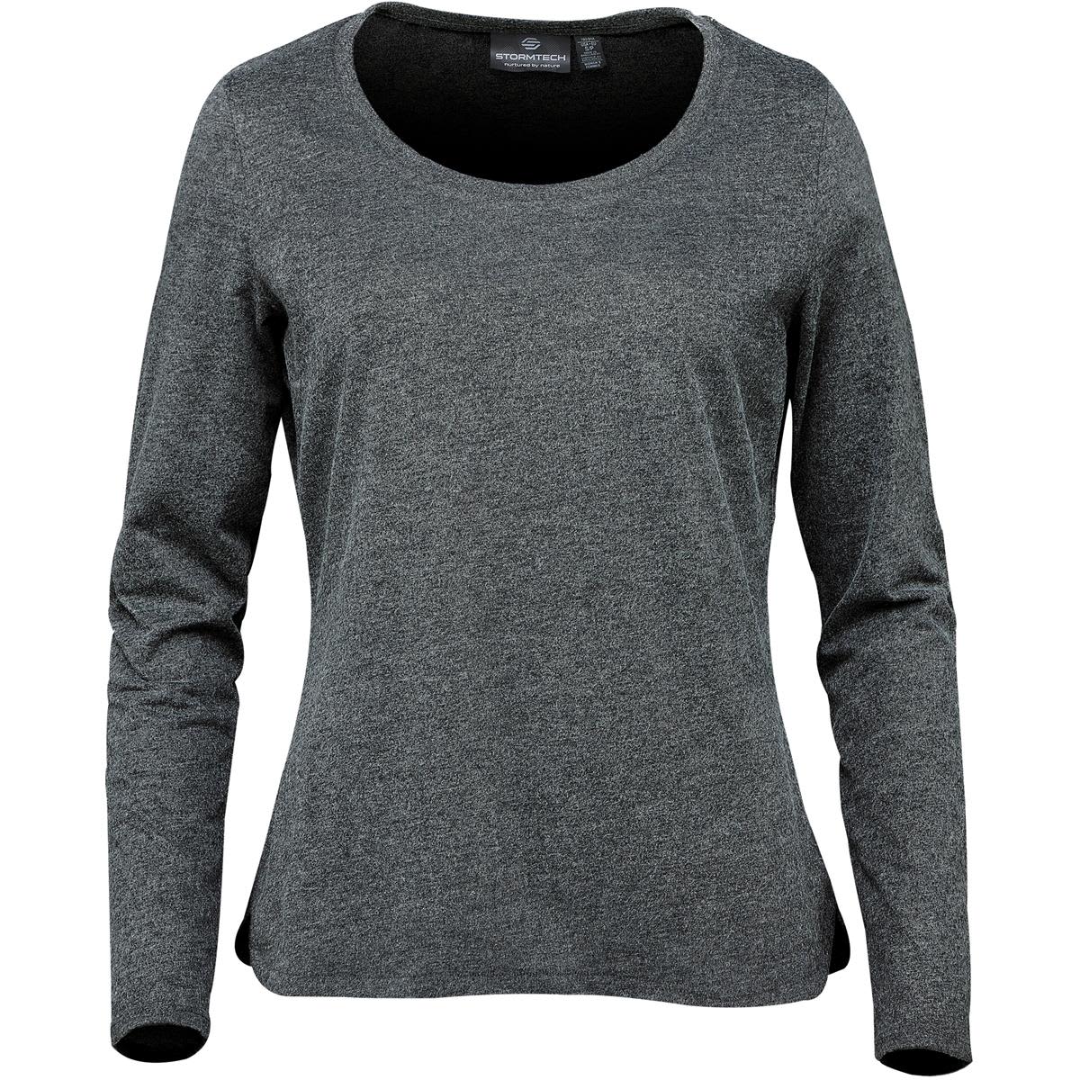 Gray long-sleeve shirt on a white background.