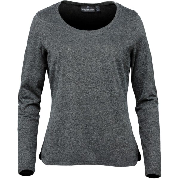 Gray long-sleeve crew-neck sweater on a white background.
