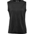 Black sleeveless tank top on a white background.