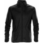 Black zip-up jacket with high collar and long sleeves.