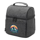 Gray lunch bag with a colorful mountain logo and WILDLANDS ADVENTURE TOURS text.