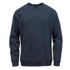Dark gray crew neck sweatshirt with raglan sleeves.