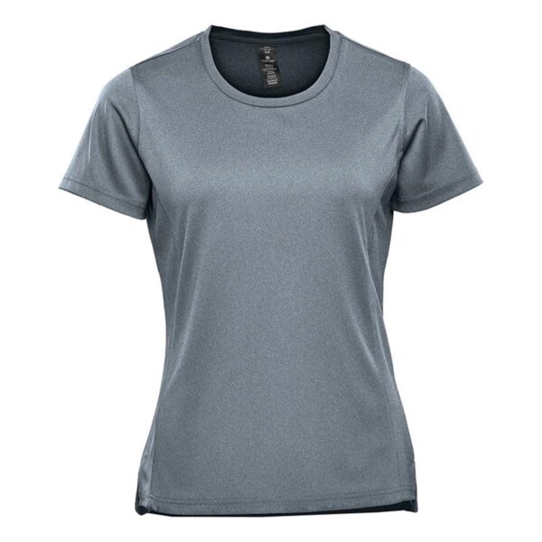 Gray short-sleeve athletic T-shirt, front view on a white background.