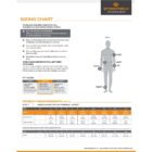 Stormtech sizing chart with measurement guide and mens jacket size table.