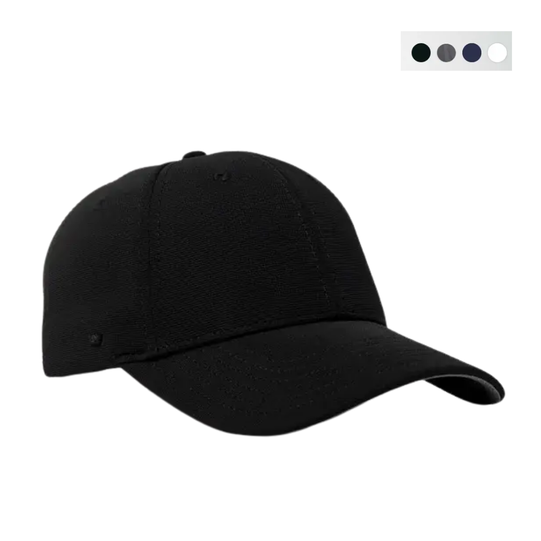 UFlex Snapback Adults Recycled Ottoman Cap featuring a curved brim on a white background.
