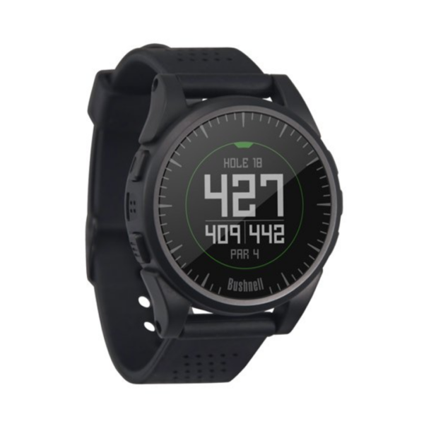 GreenMaster Navigator GPS watch displays golf course details.