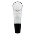 A wine aerator with a transparent top and a black silicone base, designed to fit into a wine bottle for aerating wine as its poured.