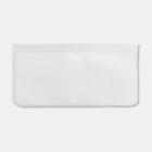 A transparent, resealable plastic pouch on a plain white background. The pouch is rectangular with slightly rounded corners and a visible zip closure at the top.