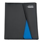 A black and blue pool cue case with the word Predator and a logo on the upper right corner. The case features a flap closure with a sleek, modern design.