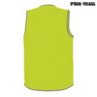 Bright yellow high-visibility vest with gray trim, viewed from the back. The text Work-Guard is printed in black at the top right corner.