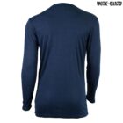 Back view of a dark blue long-sleeve shirt with no visible patterns or designs. The fabric appears smooth, and the neckline is round. Work-Guard is printed in small letters at the top right corner.