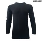 Black long-sleeve shirt with a V-neck, displayed against a white background. The shirt appears to be casual and form-fitting. The word Work-Guard is visible in the top right corner.