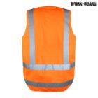 Bright orange safety vest with reflective silver stripes along the back and sides. The word WORK-GUARD is printed in the top right corner.