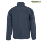 Rear view of a dark gray jacket with long sleeves and a high collar. The text Result Genuine Recycled is in the top right corner, indicating it is made from recycled materials. The jacket features subtle reflective accents on the shoulders.