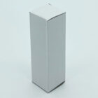 A tall, rectangular white cardboard box standing upright against a plain background. The box has a simple design with no visible markings or labels.