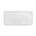 A transparent, rectangular, resealable plastic bag shown against a white background. The bag has a zipper seal at the top and is empty, highlighting its translucent material.