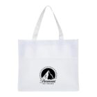 A white tote bag with two straps features the Paramount Network logo in black. The logo includes a mountain silhouette surrounded by stars and the text Paramount Network beneath it.