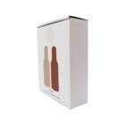 White product box with illustrations of two bottle-shaped objects, one beige and one brown. The text reads Theo and Electric Salt & Pepper Grinder. The box is photographed against a plain white background.