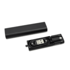 Black USB multi-adapter with cover removed, showing USB, micro USB, and USB-C connectors.