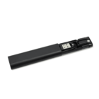 Black USB drive with a retractable connector partially extended from its case.