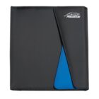 Black Predator binder with a triangular blue accent on the cover. The top right corner features a logo of a leaping animal and the word Predator in white text.