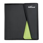 A black and green folder with a diagonal flap design, featuring the logo SeaLand in white on the top right corner. The folder appears closed, showcasing its sleek and professional appearance.