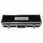 A black rectangular metal case with silver edges and corners, featuring the Lexus logo on a silver plaque. The case has a handle and two latches on the front.