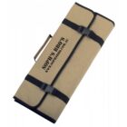 A beige, rectangular roll-up bag with black straps and handles. The text on the bag reads SOPHS BBQ with a website URL. The bag is angled slightly to the right and appears compact and portable.