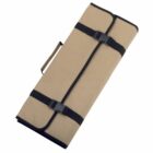 A rolled-up, beige carrying case with black straps and buckles. The handle is visible on one side, suggesting portability.