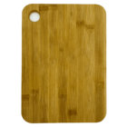 A rectangular wooden cutting board with rounded corners and a small circular hole in the top left corner for hanging. The board has a natural, smooth finish with visible wood grain patterns.