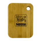 Wooden cutting board with rounded edges and a circular hole in one corner. The board features the Nestlé logo, depicting a bird perched on a nest with the word Nestlé beneath the image.