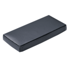 A rectangular black cardboard box with a closed lid, viewed from a slight angle. The box is plain with no visible markings or labels.