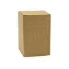 A plain brown cardboard box with a white line drawing of a lidded container on its side. The box has a minimalist design with the code D887 printed in white in the upper right corner.