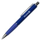 A blue ballpoint pen with a textured grip and silver accents. The clip is metal, and the barrel features the text Shopping4U in white.
