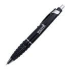 A black retractable ballpoint pen with silver accents and a clip. The pen has textured grip details and the word WESTS is printed in white on the body.