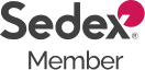Sedex Member logo with black text and a red check mark in the letter x.