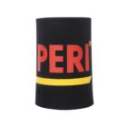 A black cylindrical sleeve with the bold, uppercase red lettering PERI across it and a yellow underline.