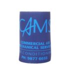 A blue balloon with the text CAMS Commercial Air Mechanical Services in bright blue, along with a phone number. The balloon features a stylized logo at the top.