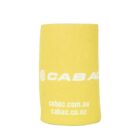 A yellow beverage cooler with the CABAC logo in white, along with the website URLs cabac.com.au and cabac.co.nz printed on it.
