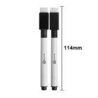 Two whiteboard markers with black caps; one has dimensions marked as 114mm.