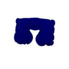 Blue U-shaped neck pillow on a white background.