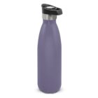 A purple stainless steel water bottle with a black and silver lid.