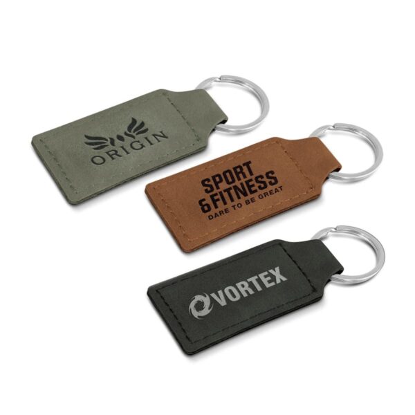 Logo Engraved Vegan Leather Key Rings