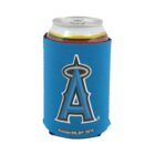 A soda can is covered with a blue koozie featuring a stylized letter A with a halo above it, which is a logo design. The text Kolder/MLB 2012 is printed at the bottom of the koozie.
