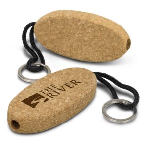 Natural Cork Keyrings With Logo