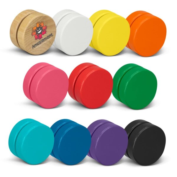 Colourful Logo Branded Wooden Yo-Yos
