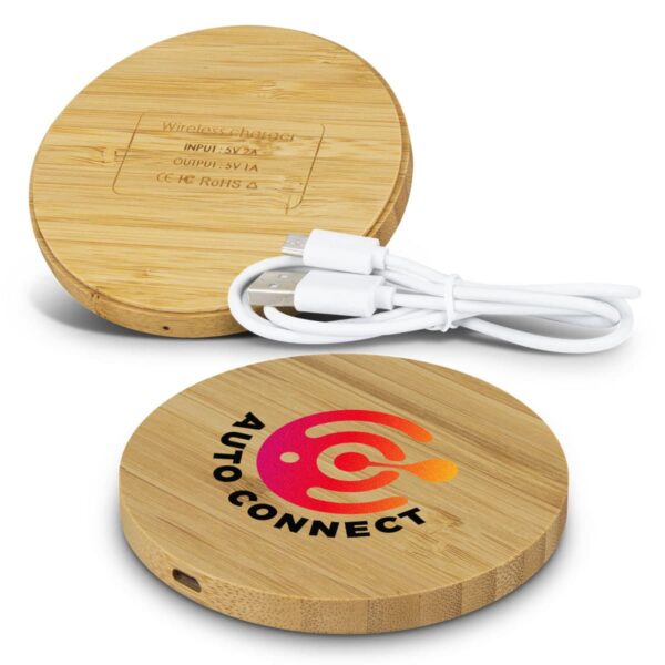 Tasman Bamboo Wireless Chargers Round