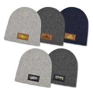 Cumberland Heather Cable Knit Beanie Patches
