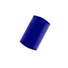 A blue hair comb resting diagonally on a white background. The comb has closely spaced, evenly aligned teeth.